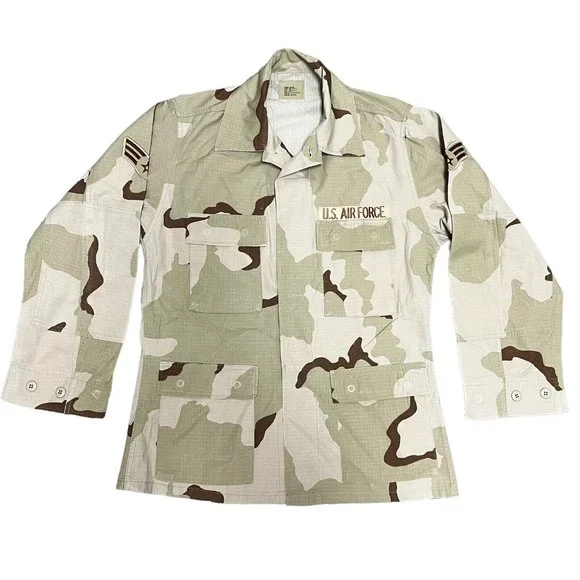 US Air Force Combat Military Coat Desert Jacket Medium Regular Camouflage Beige - Picture 2 of 16